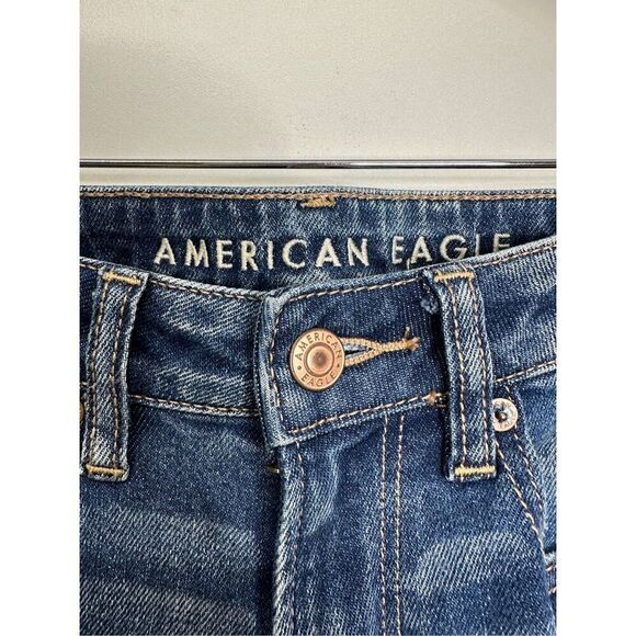 American Eagle Outfitters Blue Distressed Straight Leg Jeans - Picture 8 of 13